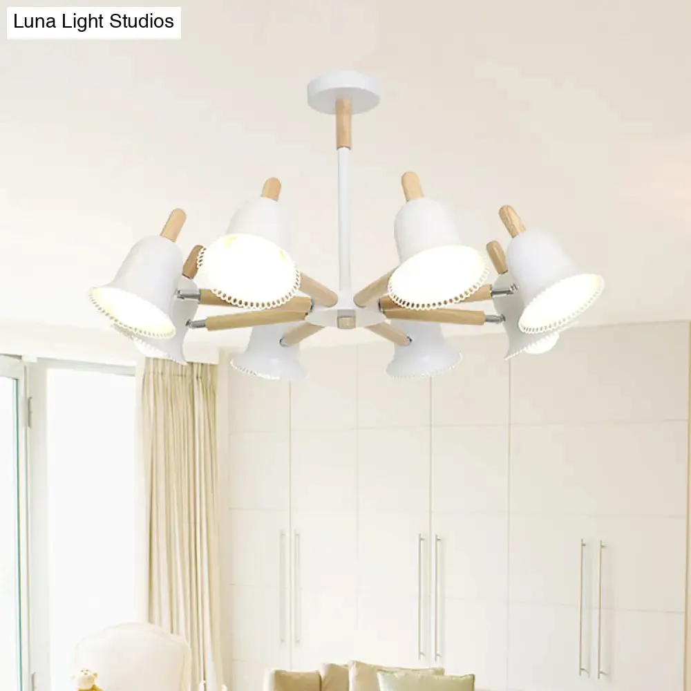 White Nordic Ceiling Pendant Wood Chandelier for Stylish Living Room Décor